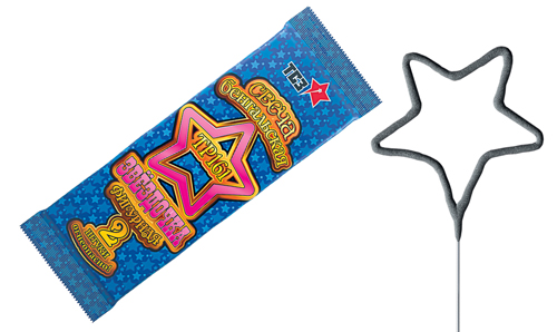  Бенгальские свечи фигурные 2 шт "Звездочка"  в Учалах